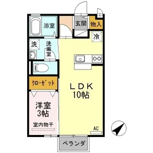 カレッツァK【203号室】の間取り