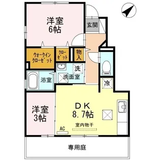 ディアコート A棟【A103号室】の間取り