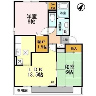 アメニティ殿山 B棟【1階】の間取り