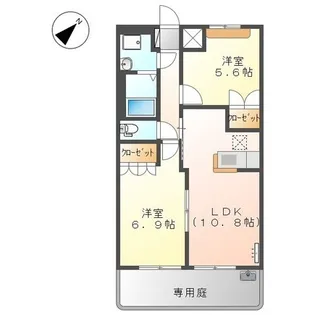 ぺティ ルミナス【1階】の間取り