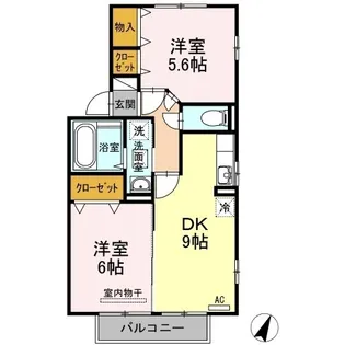 セジュール徳田 A【201号室】の間取り