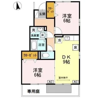 2LDKの間取り画像