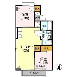 ボヌールS【1階】の間取り