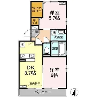 グロース フェルト【201号室】の間取り