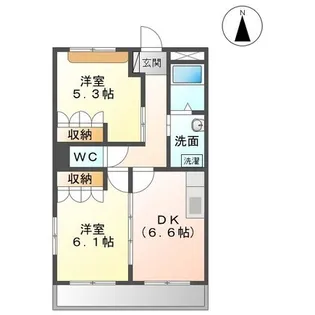エトワール吉敷【206号室】の間取り