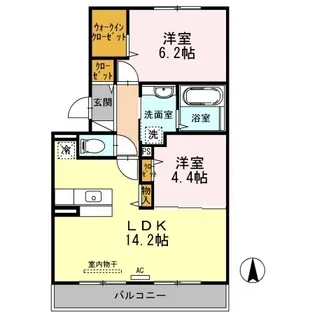 アプリコットハウス B棟【303号室】の間取り