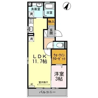 ハイム三条岡A棟【305号室】の間取り