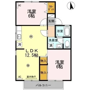 エントピアゆう B棟【1階】の間取り