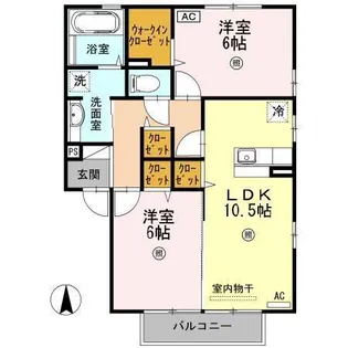 レインボーM【203号室】の間取り
