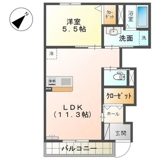 パルジェプランドール【1階】の間取り