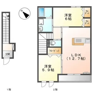 ホーミーズ天花【2階】の間取り