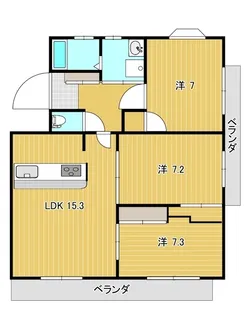 ラフォレット大歳【102号室】の間取り