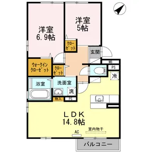 Yラルーチェ【2階】の間取り