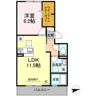 アンベル新山口【102号室】の間取り
