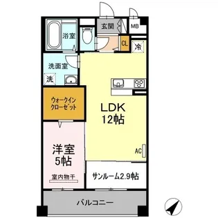 アイコート中東【4階】の間取り