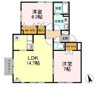 メゾンサミーヨ【1階】の間取り