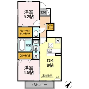 サン クレスト【1階】の間取り