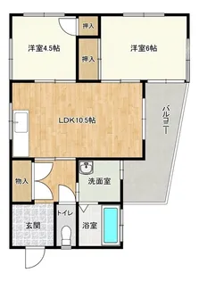 リバービレッジKEYS【101号室】の間取り