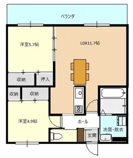 リバティ宮島町【302号室】の間取り