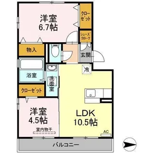 ドゥマンソレーユ.【207号室】の間取り