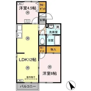 セジュールクリアA・B・C棟.【C102号室】の間取り