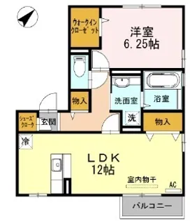 ミラカーサⅢ棟.【201号室】の間取り