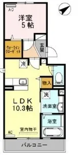 セジュール鵬舟V【205号室】の間取り