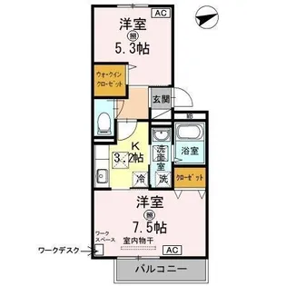 ウインドワード小羽山.【102号室】の間取り