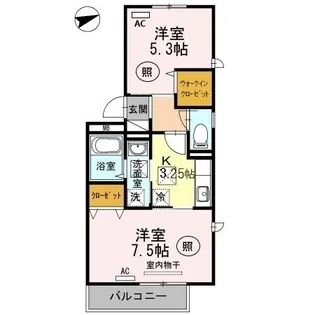 ウインドワード小羽山【101号室】の間取り