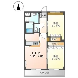 イン・ブルーム【203号室】の間取り