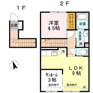 ボヌール.【2階】の間取り