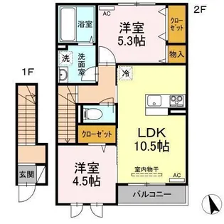 プルミエール【202号室】の間取り