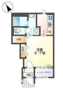 ARCOBALENO【107号室】の間取り