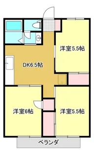 錦グリーンハイツ【202号室】の間取り
