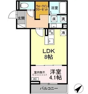 グランパセオ湯田【1階】の間取り