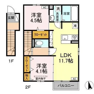 プレシア吉敷【201号室】の間取り