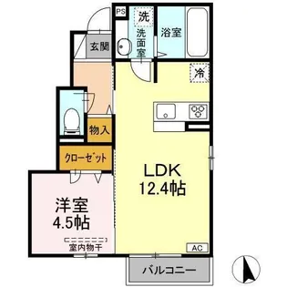 プレシア吉敷【102号室】の間取り