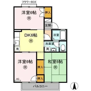 サンテラスT&F A棟【A202号室】の間取り