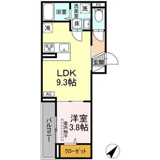 アイコート湯田温泉通り【1階】の間取り