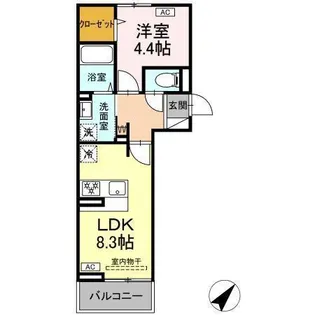 アイコート湯田温泉通り【2階】の間取り