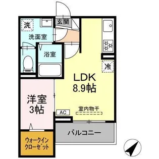 アイコート湯田温泉通り【2階】の間取り