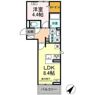 アイコート湯田温泉通り【3階】の間取り