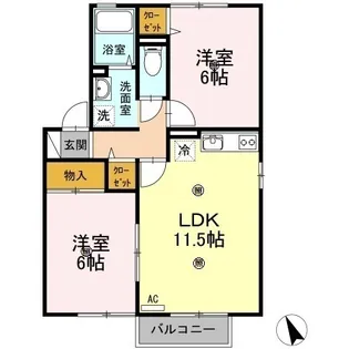 JUN HOUSE A棟【A201号室】の間取り