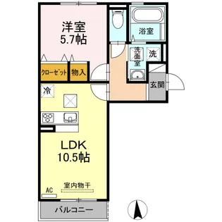 ミッドレジデンス A A棟【A103号室】の間取り