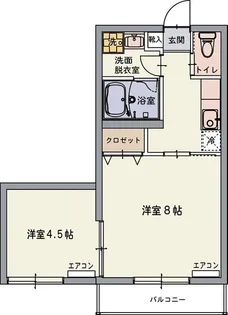 ラテラスⅠ【208号室】の間取り