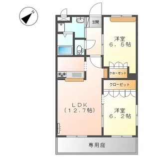 キャトルセゾン【2階】の間取り