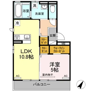 サウスコートS A・B棟 A棟【102号室】の間取り