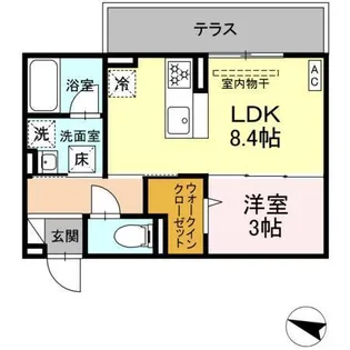 ディアライズ春日町 B棟【203号室】の間取り