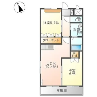 スカイコート【105号室】の間取り