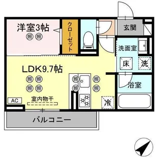 (仮称) ディアライズ旭通り B棟【3階】の間取り